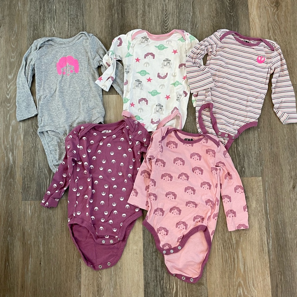 18 Month Lot of 5 Star Wars Onesies